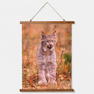 Tapisserie Suspendue Chasse au lynx roux Forêt automnale