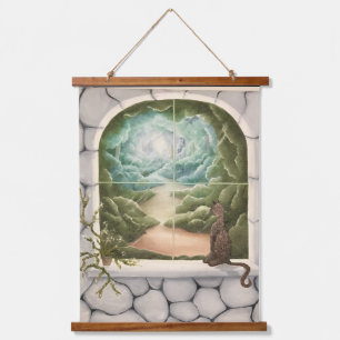 Tapisserie Suspendue Chat dans une fenêtre