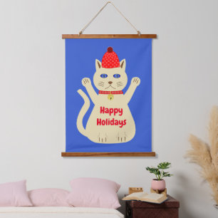 Tapisserie Suspendue Chat de Noël sur mesure