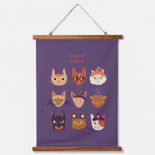 Tapisserie Suspendue Chat Meowgical en costumes Halloween