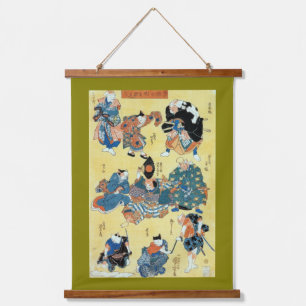 Tapisserie Suspendue Chats d'acteurs de Kabuki, Kuniyoshi, Ukiyoe