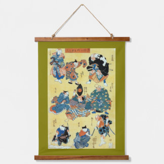 Tapisserie Suspendue Chats d'acteurs de Kabuki, Kuniyoshi, Ukiyoe