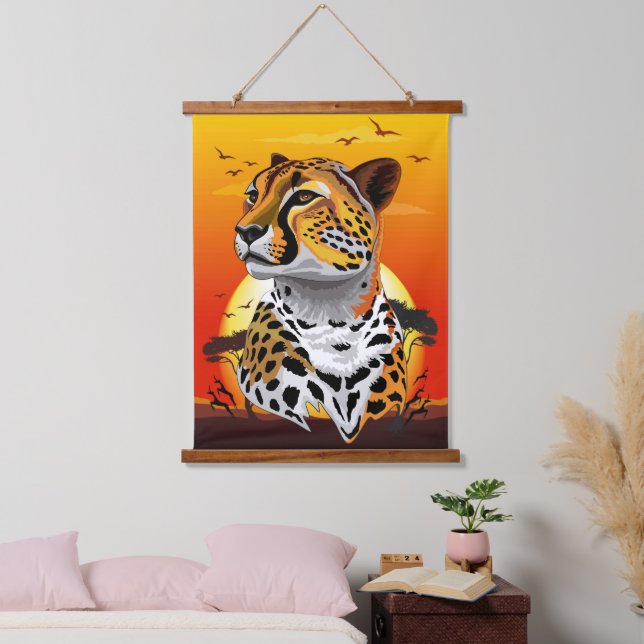 Tapisserie Suspendue Cheetah African Feline Wild Animal (Chambre à coucher)