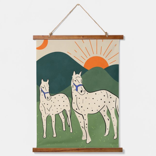 Tapisserie Suspendue Chevaux des Highlands (Recto)
