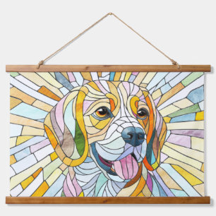 Tapisserie Suspendue Chien beagle - Art Mosaïque coloré