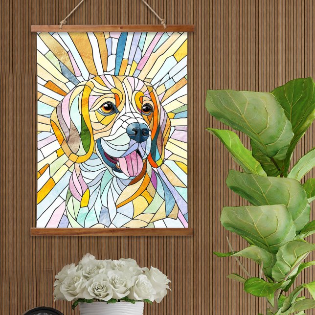 Tapisserie Suspendue Chien beagle - Art Mosaïque coloré (Créateur téléchargé)