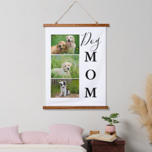 Tapisserie Suspendue Chien Maman 3 Photo Collage Bois Recouvert Tapisse
