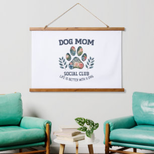 Tapisserie Suspendue Chien Maman Paw Floral