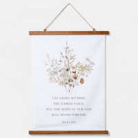 Christian Floral Wall Art Isaïe 40:8