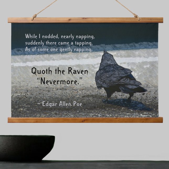 Tapisserie Suspendue Citation de Poe's Raven gothique (Créateur téléchargé)