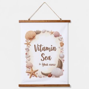 Tapisserie Suspendue Citation personnalisée « Vitamin Sea » avec nom