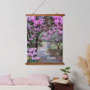 Tapisserie Suspendue Citation Suivez Vos Rêves Jardin Floral