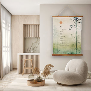 Tapisserie Suspendue Citation Zen Motivante Art Asiatique Bois