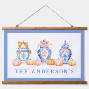 Tapisserie Suspendue Citrouille d'automne Chinoiserie Ginger Jar