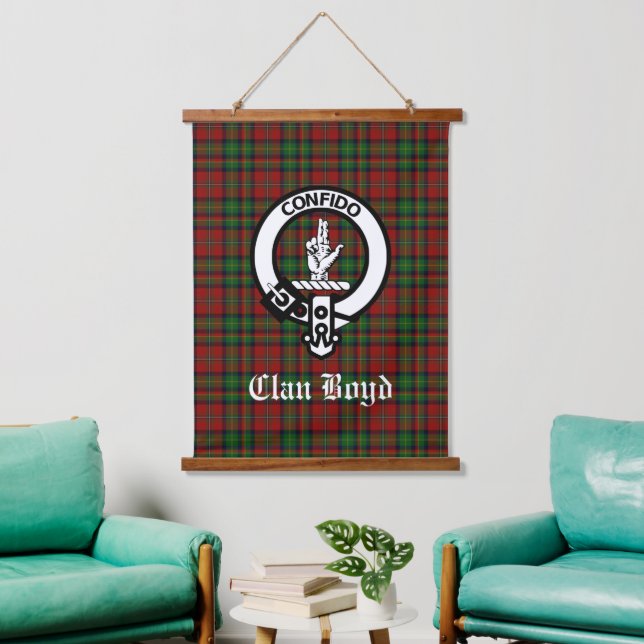 Tapisserie Suspendue Clan écossais Boyd Crest Badge & Tartan (Salon)