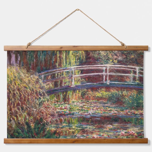 Tapisserie Suspendue Claude Monet - Eau Lily étang, Harmonie rose (Devant)