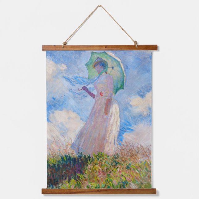 Tapisserie Suspendue Claude Monet - Femme avec Parasol face à gauche (Recto)