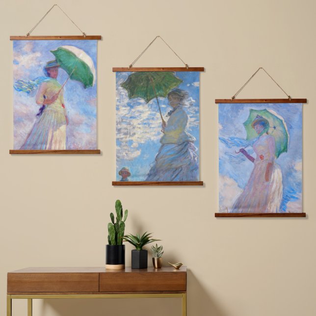Tapisserie Suspendue Claude Monet - Femme avec série Parasol (Asymétrique)