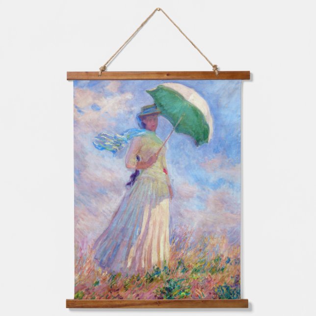 Tapisserie Suspendue Claude Monet - Femme avec un parasol face à droite (Recto)
