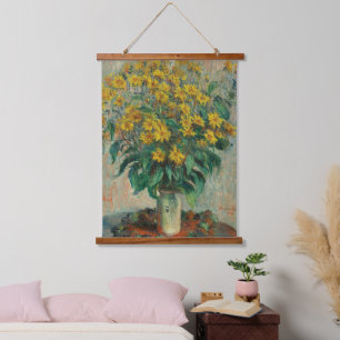 Tapisserie Suspendue Claude Monet Jerusalem Artichoke Fleurs Vieux Art