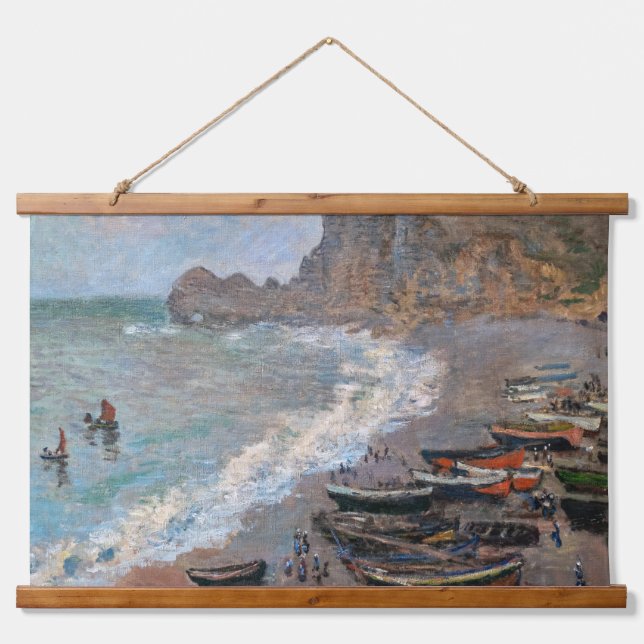Tapisserie Suspendue Claude Monet - La plage d'Etretat (Devant)