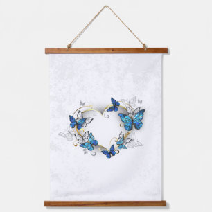 Tapisserie Suspendue Coeur bijoux avec papillons Morpho