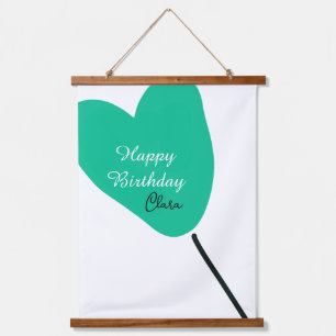 Tapisserie Suspendue Cœur vert joyeux anniversaire ballon blanc noir en