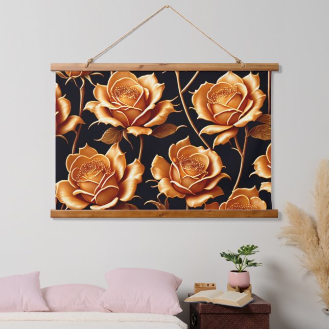 Tapisserie Suspendue Collection de Roses de luxe branché Boho Gold (Chambre à coucher)