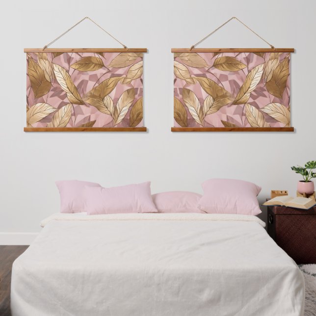 Tapisserie Suspendue Collection Feuille tendance de Boho Rose Rose rose (Chambre à coucher)