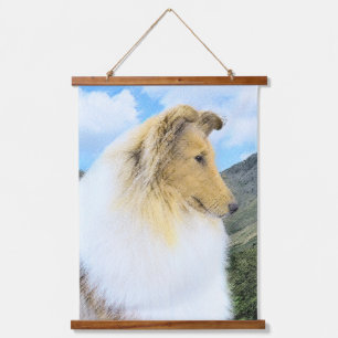 Tapisserie Suspendue Collie en Montagne (Rough) Peinture - Chien Art