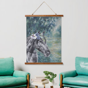 Tapisserie Suspendue Compilation Monet Morning Seine et Black Horse