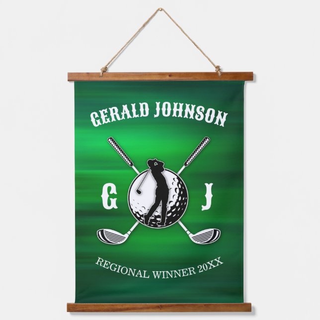 Tapisserie Suspendue Conception de monogramme de golf sur mesure (Recto)