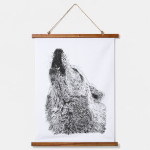 Tapisserie Suspendue Conception de portrait de faune de pointillisme de