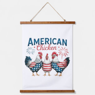 Tapisserie Suspendue Conception de poulet américain patriotique du 4 ju