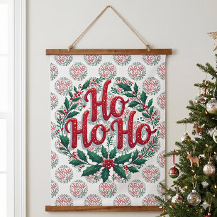 Tapisserie Suspendue Conception de typographie de couronne de Noël Ho H