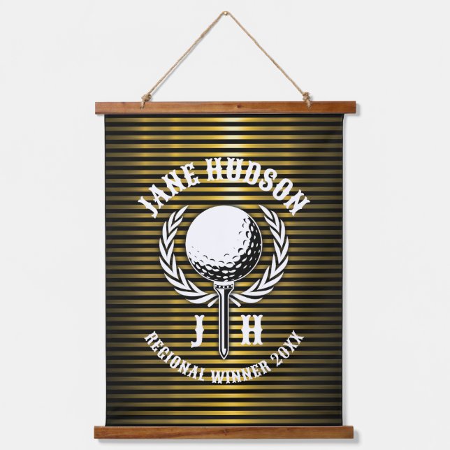 Tapisserie Suspendue Conception élégante de monogramme de golf personna (Recto)