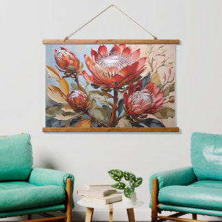 Tapisserie Suspendue Conception florale élégante de Protéa