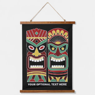 Tapisserie Suspendue Cool Tiki Totem texte personnalisé
