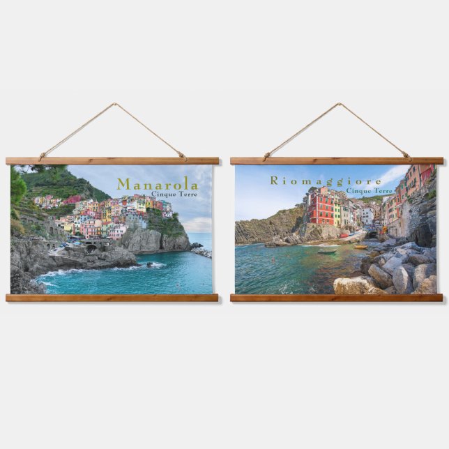 Tapisserie Suspendue Côte de mer Cinque Terre Manarola Riomaggiore Ital (Double)
