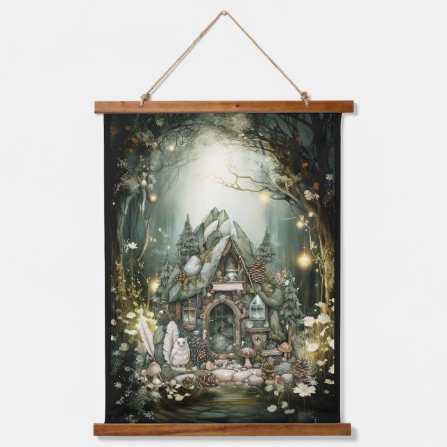 Tapisserie Suspendue Cottage forestier enchanté (Recto)