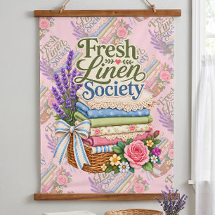 Tapisserie Suspendue Cottagecore Lessive Lavande Linge Floral