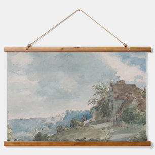 Tapisserie Suspendue Cottages dans un paysage   William Henry Hunt