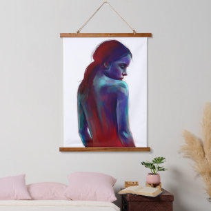 Tapisserie Suspendue Couleur bleue Personnalisée 26"x36" Verticale, Un 