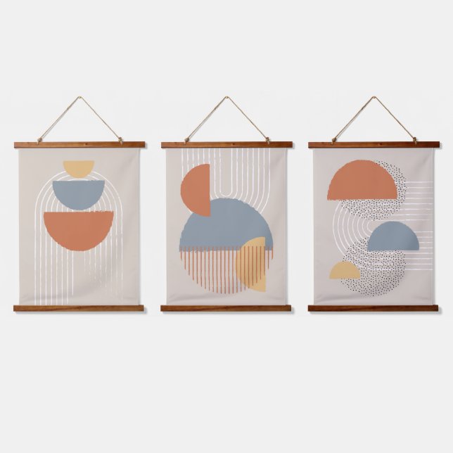Tapisserie Suspendue Couleurs personnalisables Art Abstrait moderne (Tripler)