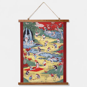Tapisserie Suspendue Country japonaise Cats, Utagawa Kunitoshi