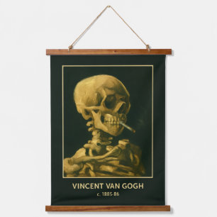 Tapisserie Suspendue Crâne Vintage Fumeur – Unique Inspiré de Van Gogh 