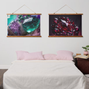 Tapisserie Suspendue Crystals Ruby Amethyst Gemstones