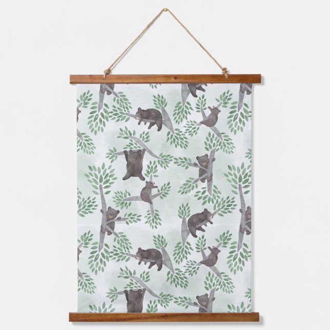 Tapisserie Suspendue Cubes d'ours Brown Woodland (Recto)