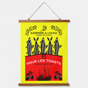 Tapisserie Suspendue Cuisine française vintage de sardines