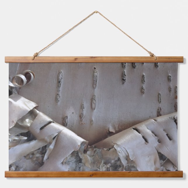 Tapisserie Suspendue Curly Birch Bark Tree Rustic (Devant)